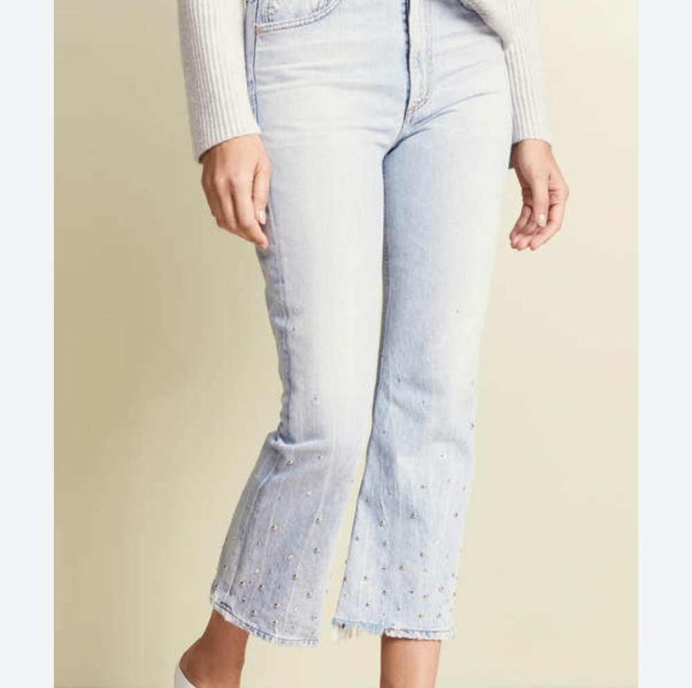 Citizens of Humanity Beaded Estella High Rise Ankle Flare Jeans